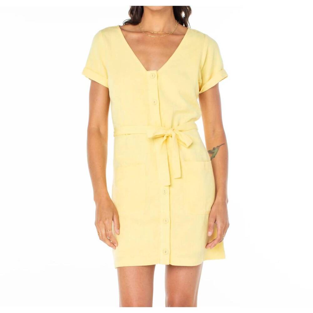 NEW ROXY kona midi dress in yellow